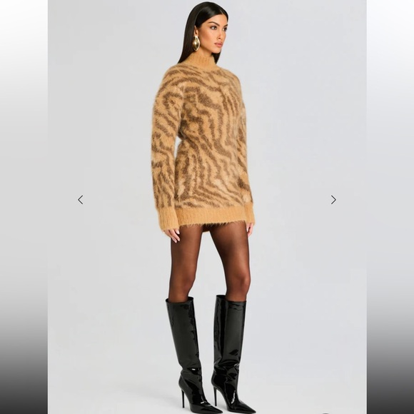 RETROFÊTE REYNA Mixed Tiger FUZZY DRESS size XS, NWT - Picture 5 of 9